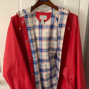 VINTAGE Red/pink Raincoat with pattern inside